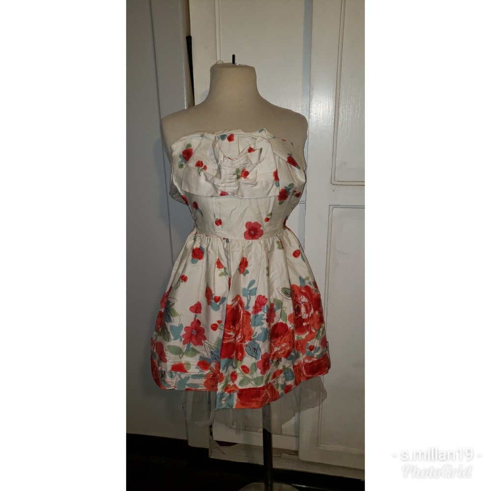 Strapless floral dress